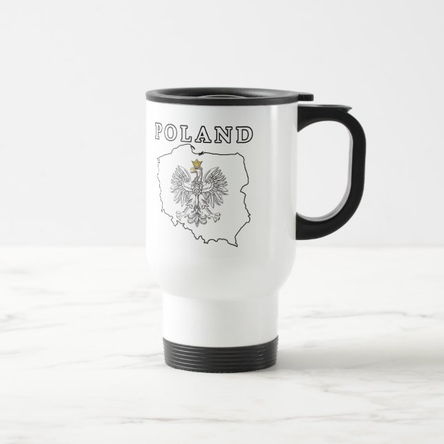 Caneca Térmica Mapa de Polônia com Águia (Direita)