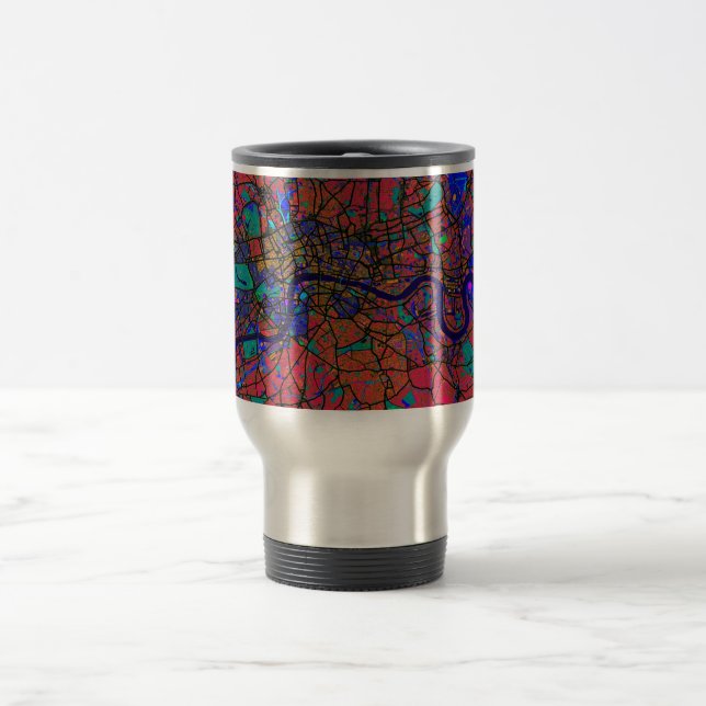 Caneca Térmica Mapa de ruas de Londres Inglaterra (Centro)