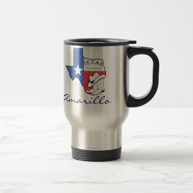 Caneca Térmica Mapa do Estado do Texas com Star, Boots, Hat Mug (Direita)