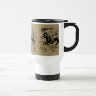 Caneca Térmica Mapa Hevelius 1690 da constelação de Leo no Taup