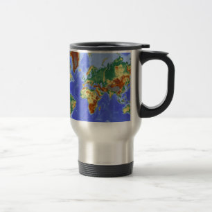 Caneca Térmica Mapa Internacional da Geografia Mundial