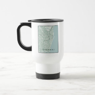 Caneca Térmica Mapa Minimalista da Cidade de Chennai Índia