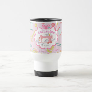 Caneca Térmica Máquina de costura rosa de 50 anos de costureira