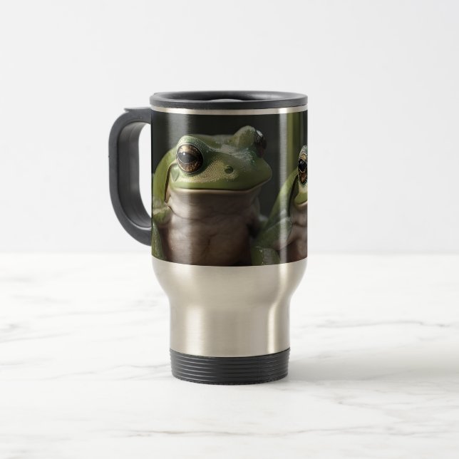 Caneca Térmica Maravilhas em Riverbound: Duas Sapos Verdes Plump  (Frente Esquerda)
