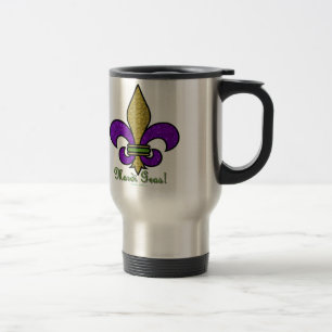 Caneca Térmica Mardi Gras Colorido Fleur De Lis