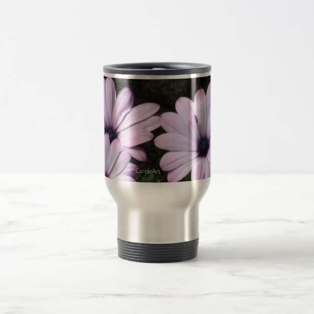 Caneca Térmica "Margaridas roxas pálidas " (Centro)