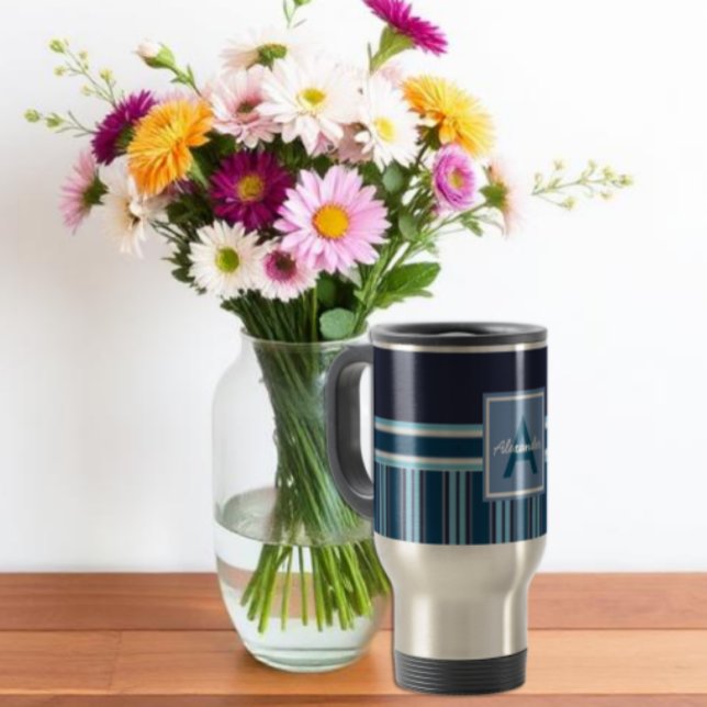 Caneca Térmica Marinho Blue Stripes (Criador carregado)