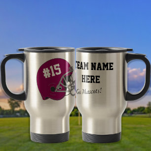Caneca Térmica Maroon White Football Helmet・Personalizado