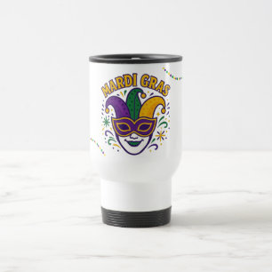 Caneca Térmica Máscara colorida tradicional do Mardi Gras