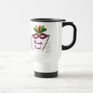 Caneca Térmica Máscara de Mardi Gras Contas de Pena
