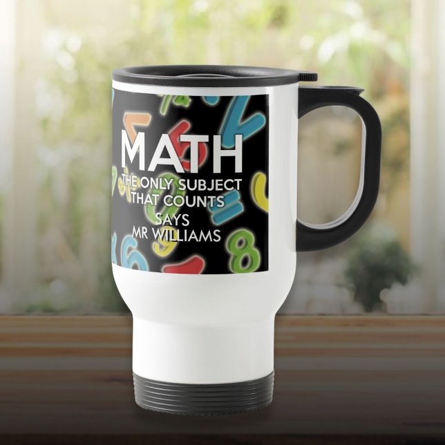 Caneca Térmica Matemática Personalizada A única matéria que conta (Personalized Math The Only Subject That Counts Travel Mug)