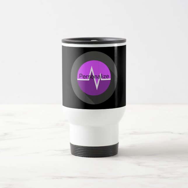 Caneca Térmica Medicina de linha do ECG Dr enfermeiro roxo preto (Centro)