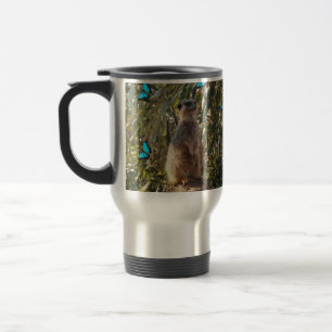 Caneca Térmica Meerkat E Borboletas Azuis,