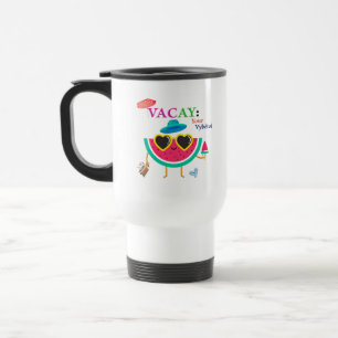 Caneca Térmica Melão branco de férias—