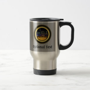 Caneca Térmica Melbourne Austrália Skyline com City Lights