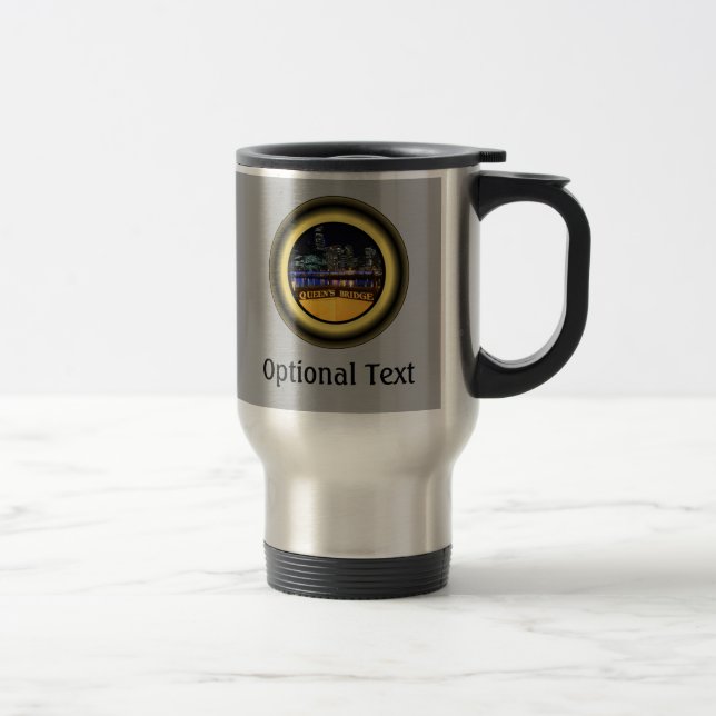 Caneca Térmica Melbourne Austrália Skyline com City Lights (Direita)