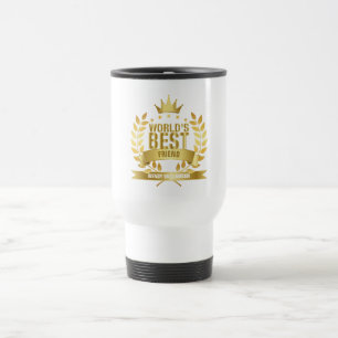 Caneca Térmica Melhor Amigo do Mundo Divertido Moderno Dourado