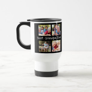 Caneca Térmica Melhor Avô De 4 Fotografias, Diversão De Colagem