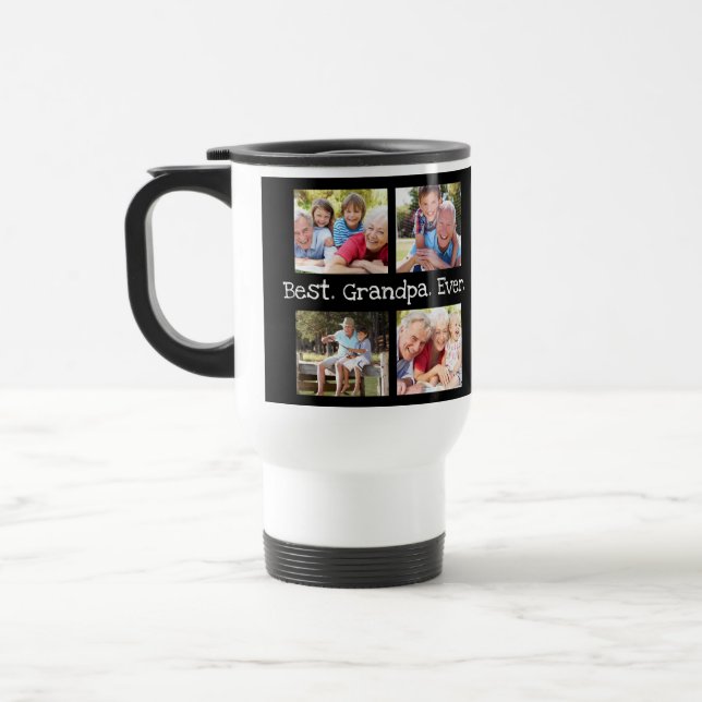Caneca Térmica Melhor Avô De 4 Fotografias, Diversão De Colagem (Esquerda)