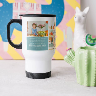 Caneca Térmica Melhor Avô do Mundo   Colagem de Fotos com Blocos 