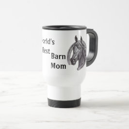 Caneca Térmica Melhor Barn Mãe Sketch Cavalo Branco Negro