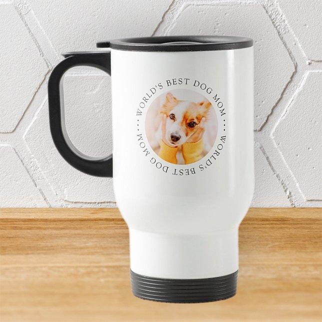 Caneca Térmica Melhor Cachorro Mãe Simples e Elegante Foto Person (Criador carregado)