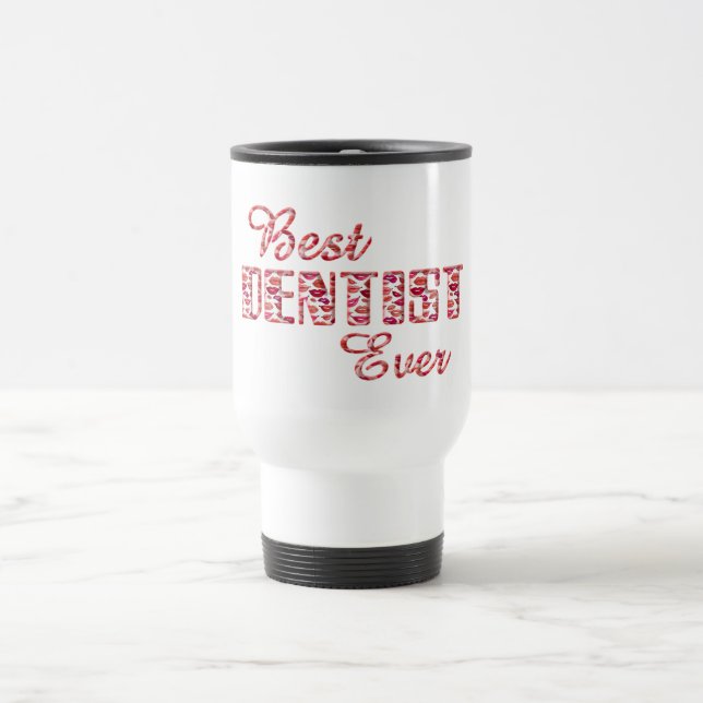 Caneca Térmica Melhor Dentista - Tipografia dos Lábios Dentes (Centro)