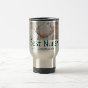 Caneca Térmica Melhor enfermeira adicionar nome de foto texto méd