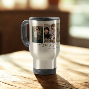 Caneca Térmica Melhor Irmã do Mundo Colagem de 4 Fotos com Letra 