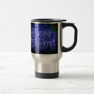 Caneca Térmica Melhor mãe com fundo azul de flores