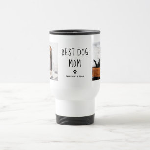 Caneca Térmica Melhor mãe de cachorro Texto manuscrito de duas