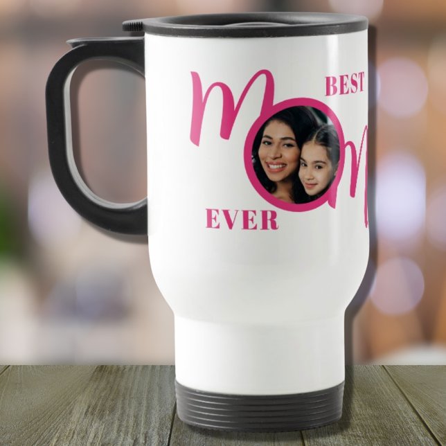 Caneca Térmica Melhor Mãe de Todas Foto Rosa (Criador carregado)