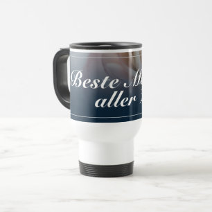 Caneca Térmica Melhor mãe de todos os tempos com grande rosa rosa