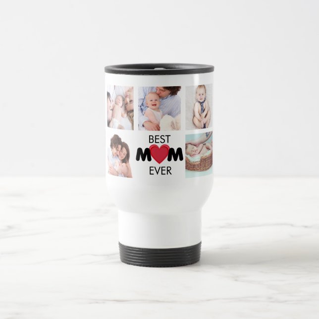 Caneca Térmica Melhor Mãe já Personalizada Coração de Foto (Centro)