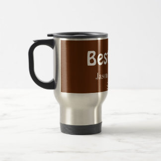 Caneca Térmica melhor nome do homem ano 20xx marrom branco padrin
