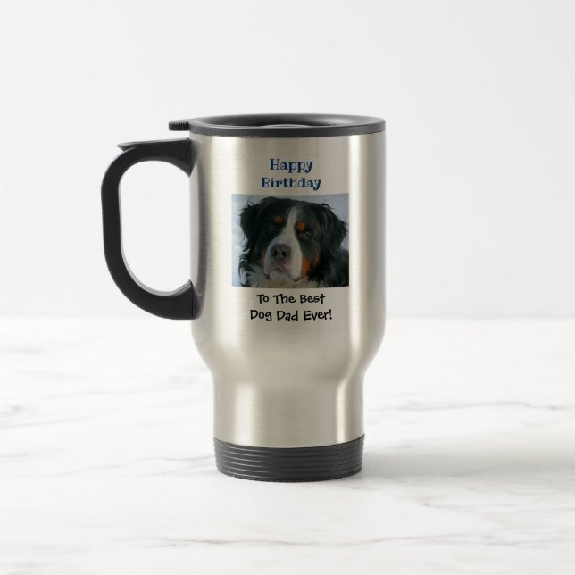 Caneca Térmica Melhor Pai De Cachorro De Aniversário Foto De Pet (Esquerda)