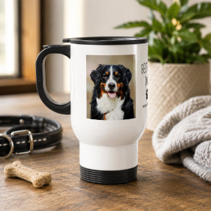 Caneca Térmica Melhor Pai de Cachorro   Duas Fotos Texto Manuscri