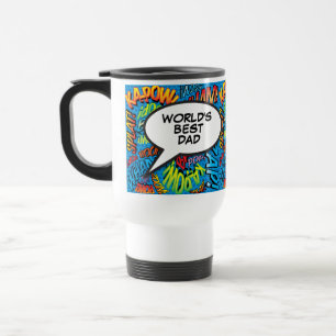 Caneca Térmica Melhor Pai do Mundo Divertido Tipográfico em Quadr