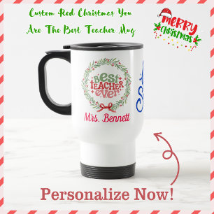 Caneca Térmica Melhor Professora De Natal Personalizado E Bonito