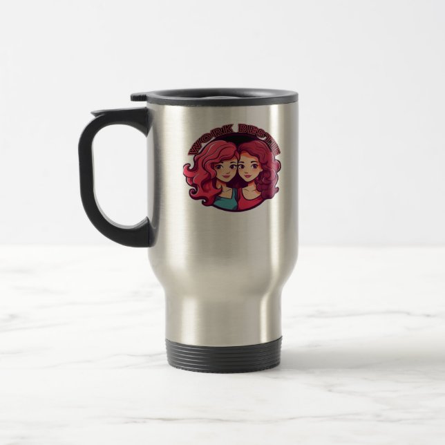 Caneca Térmica Melhor Trabalho - Amigos Do Trabalho - Trabalho Co (Esquerda)