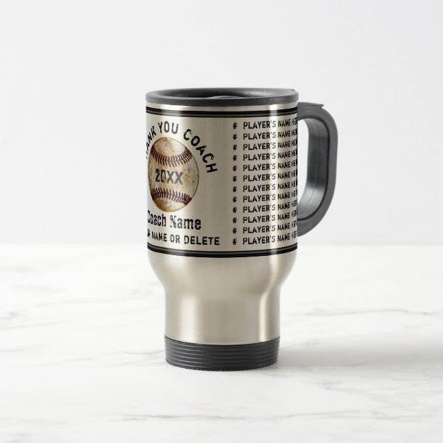 Caneca Térmica Melhores Presentes para Treinador de Beisebol com  (Frente Esquerda)
