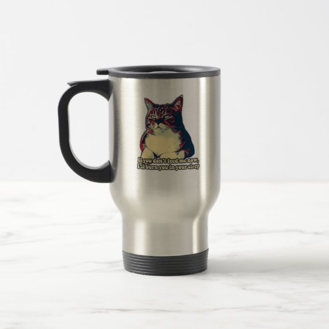 Caneca Térmica Meme engraçado de gato rabugento para donos e aman (Esquerda)
