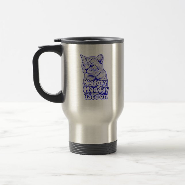 Caneca Térmica Meme engraçado de gato rabugento para pessoas e do (Esquerda)