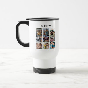Caneca Térmica Memórias da Família 9 Grade de Fotos Colagem Perso