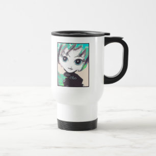Caneca Térmica Menina de Neko, Oko, copo de café branco dos