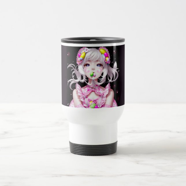 Caneca Térmica Menina de páscoa/anime primavera (Centro)
