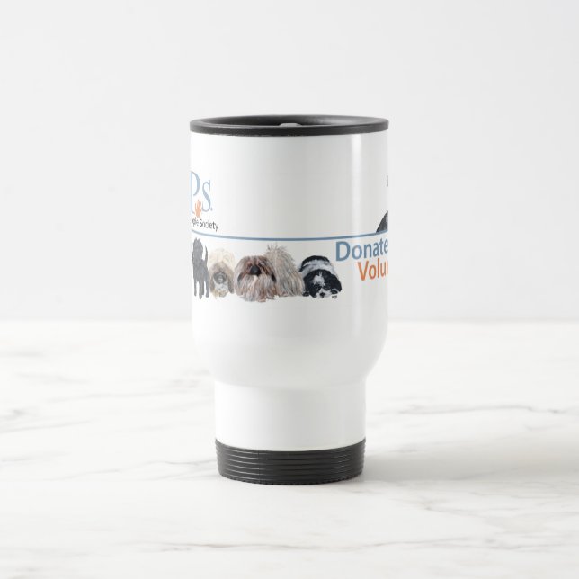 Caneca Térmica Mercadoria do Logotipo da PUPs com Gato Tabby (Centro)