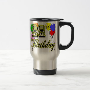 Caneca Térmica Mercadoria feliz do aniversário de 21 anos