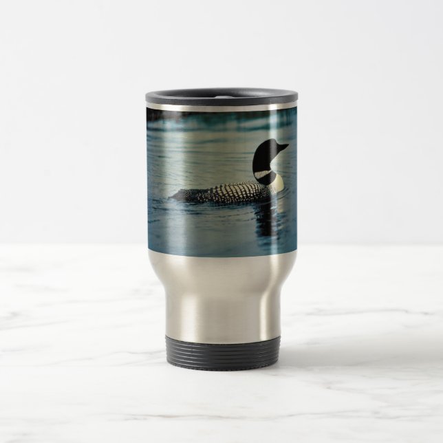 Caneca Térmica Mergulhão-do-norte comum na água (Centro)