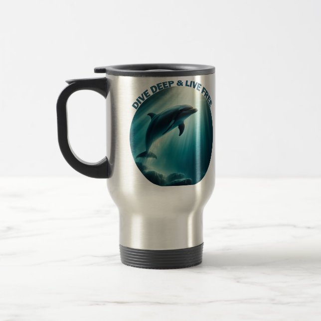 Caneca Térmica Mergulhe Dolphin Livre Ao Vivo (Esquerda)
